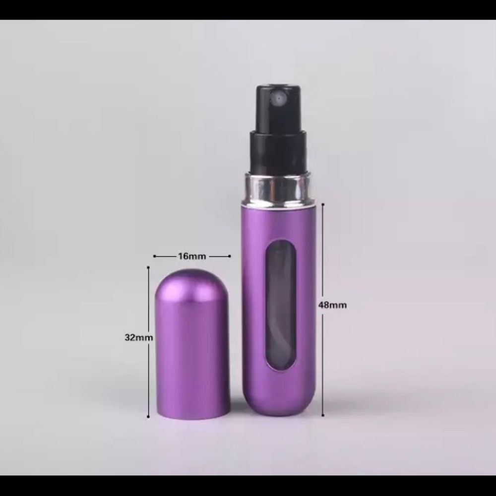 Multiple color set of four (5ml )perfume atomizer. Perfect for traveling